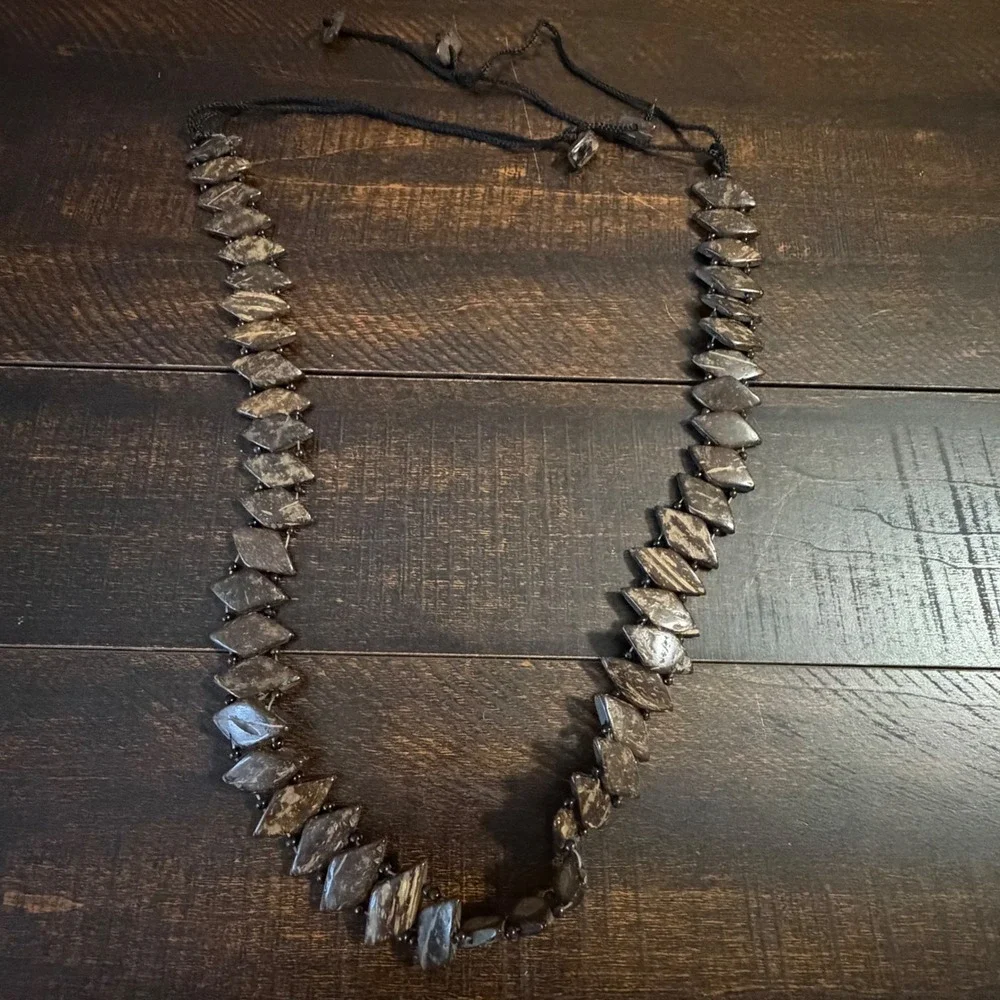 Bohemian Coconut Shell Diamond Bead Tie Waist Belt‎ Brown One Size Festival Boho